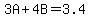 3A%2B4B=3.4