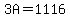3A=1116