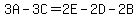 3A-3C=2E-2D-2B