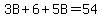 3B+%2B+6+%2B+5B+=+54