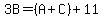 3B+=+%28A%2BC%29%2B11