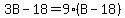 3B-18=9%28B-18%29