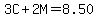 3C+%2B+2M+=+8.50