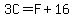 3C+=+F%2B16