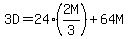 3D+=+24%282M%2F3%29+%2B+64M