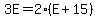 3E=2%28E%2B15%29