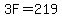 3F=219