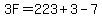3F=223%2B3-7