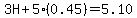 3H%2B5%280.45%29=5.10