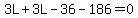 3L%2B3L-36-186=0