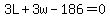 3L%2B3w-186=0