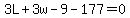 3L%2B3w-9-177=0