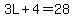 3L%2B4=28