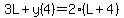 3L%2By%284%29=2%28L%2B4%29