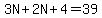 3N%2B2N%2B4=39