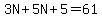 3N%2B5N%2B5=61
