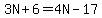 3N%2B6=4N-17