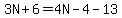 3N%2B6=4N-4-13