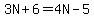 3N%2B6=4N-5