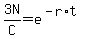 3N%2FC=e%5E%28-r%2At%29+