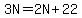 3N=2N%2B22