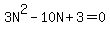 3N%5E2-10N%2B3=0