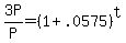 3P%2FP+=+%281+%2B+.0575%29%5Et