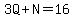 3Q+%2B+N+=+16
