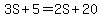 3S%2B5=2S%2B20