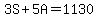 3S%2B5A=1130