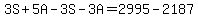 3S%2B5A-3S-3A=2995-2187