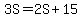 3S=2S%2B15