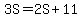 3S+=+2S%2B11%29