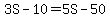 3S-10=5S-50