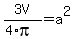 3V%2F%284%2Api%29+=a%5E2