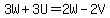 3W%2B3U=2W-2V