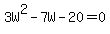 3W%5E2-7W-20=0