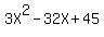 3X%5E2-32X%2B45