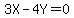 3X-4Y=0