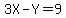 3X-Y=9