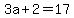 3a%2B2=17