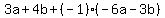 3a%2B4b%2B%28-1%29%28-6a-3b%29