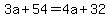3a%2B54=4a%2B32