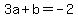 3a%2Bb=-2