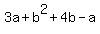 3a%2Bb%5E2%2B4b-a