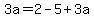3a=2-5%2B3a
