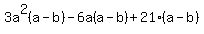 3a%5E2%28a-b%29-6a%28a-b%29%2B21%28a-b%29