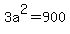 3a%5E2=900