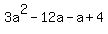 3a%5E2-12a-a%2B4