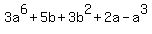 3a%5E6+%2B5b+%2B3b%5E2+%2B+2a-+a%5E3